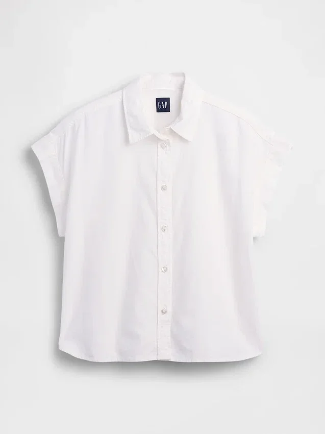 Chemise oversize en mélange de lin