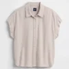 Chemise oversize en mélange de lin