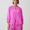 Chemise oversize sans col en gaze de coton