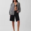 Chemise oversize sans col en gaze de coton