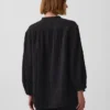 Chemise oversize sans col en gaze de coton