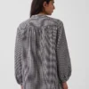 Chemise oversize sans col en gaze de coton