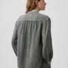 Chemise oversize sans col en gaze de coton