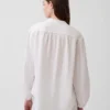 Chemise oversize sans col en gaze de coton