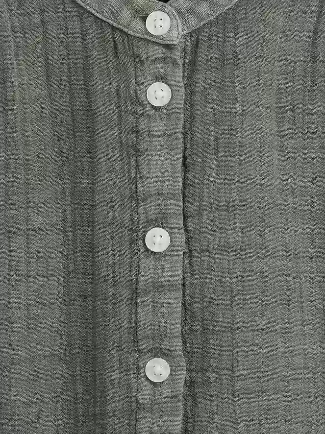 Chemise oversize sans col en gaze de coton