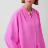 Chemise oversize sans col en gaze de coton