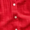 Chemise oversize sans col en gaze de coton