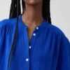 Chemise oversize sans col en gaze de coton