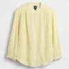 Chemise oversize sans col en gaze de coton