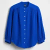 Chemise oversize sans col en gaze de coton