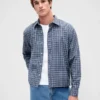 Chemise Oxford ample et courte à ourlet droit