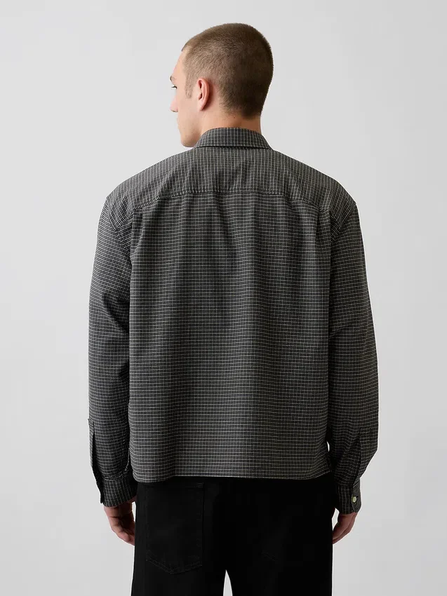 Chemise Oxford ample et courte à ourlet droit
