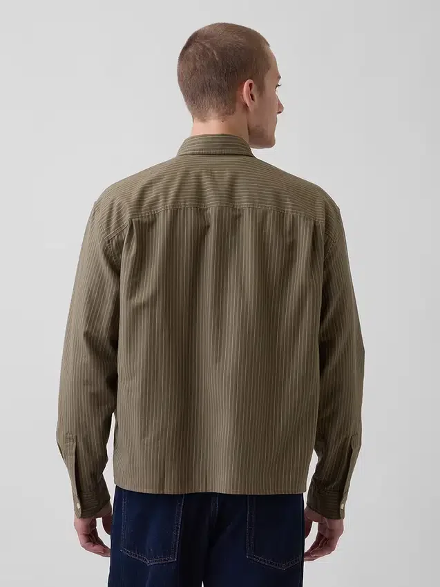 Chemise Oxford ample et courte à ourlet droit