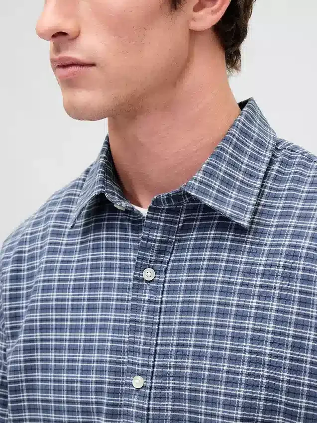 Chemise Oxford ample et courte à ourlet droit