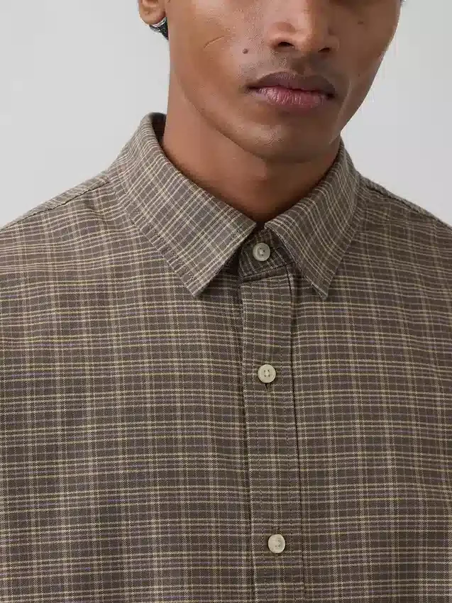 Chemise Oxford ample et courte à ourlet droit