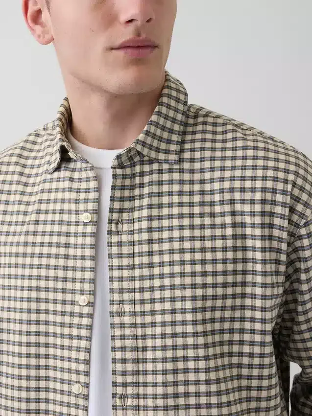 Chemise Oxford ample et courte à ourlet droit