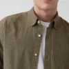 Chemise Oxford ample et courte à ourlet droit