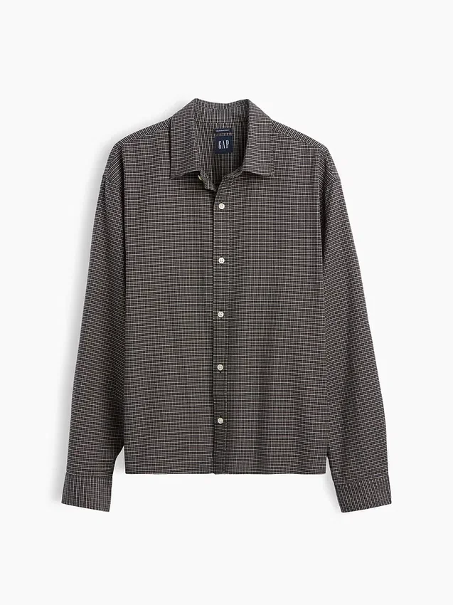 Chemise Oxford ample et courte à ourlet droit