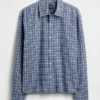 Chemise Oxford ample et courte à ourlet droit