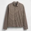 Chemise Oxford ample et courte à ourlet droit