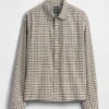 Chemise Oxford ample et courte à ourlet droit