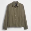 Chemise Oxford ample et courte à ourlet droit