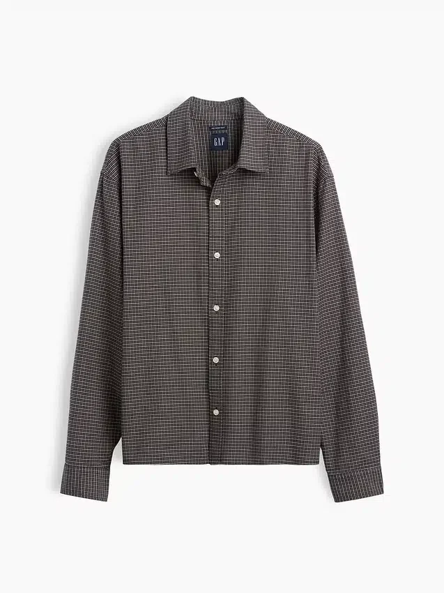 Chemise Oxford ample et courte à ourlet droit