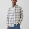 Chemise Oxford à carreaux boutonnée