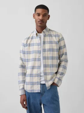 Chemise Oxford à carreaux boutonnée