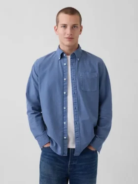 Chemise Oxford à carreaux boutonnée