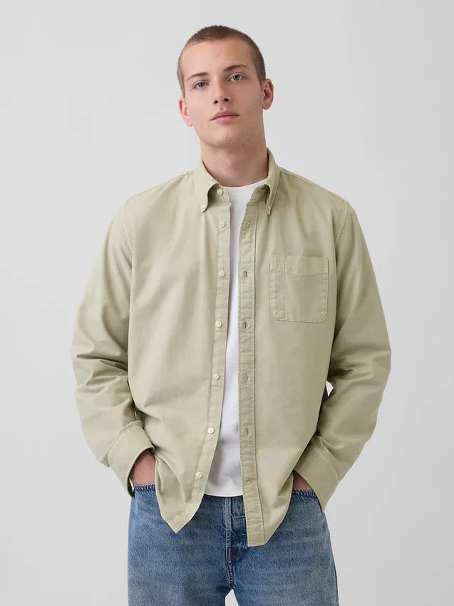 Chemise Oxford à carreaux boutonnée