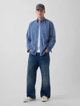 Chemise Oxford à carreaux boutonnée