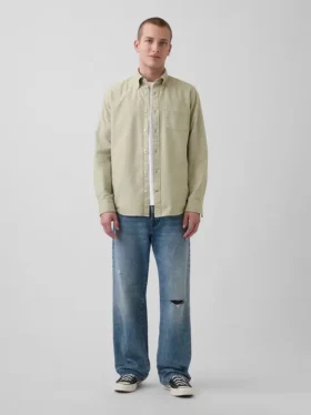 Chemise Oxford à carreaux boutonnée