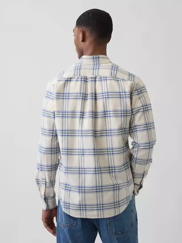 Chemise Oxford à carreaux boutonnée