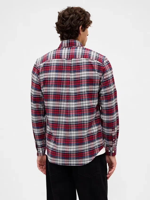 Chemise Oxford à carreaux boutonnée