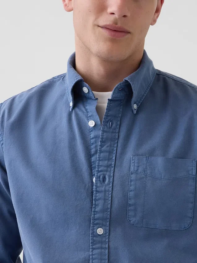 Chemise Oxford à carreaux boutonnée