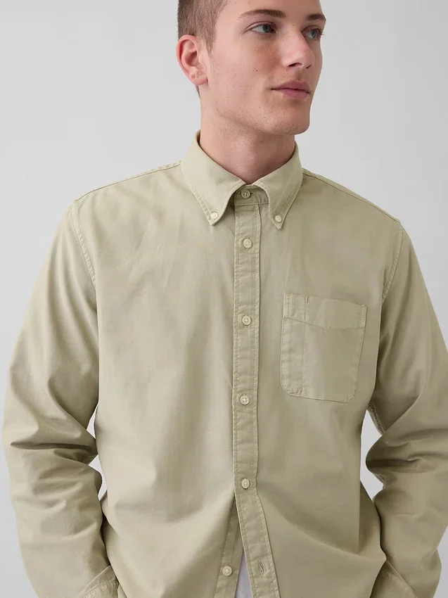 Chemise Oxford à carreaux boutonnée