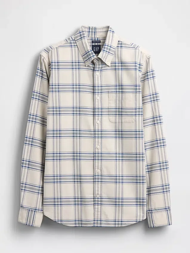 Chemise Oxford à carreaux boutonnée