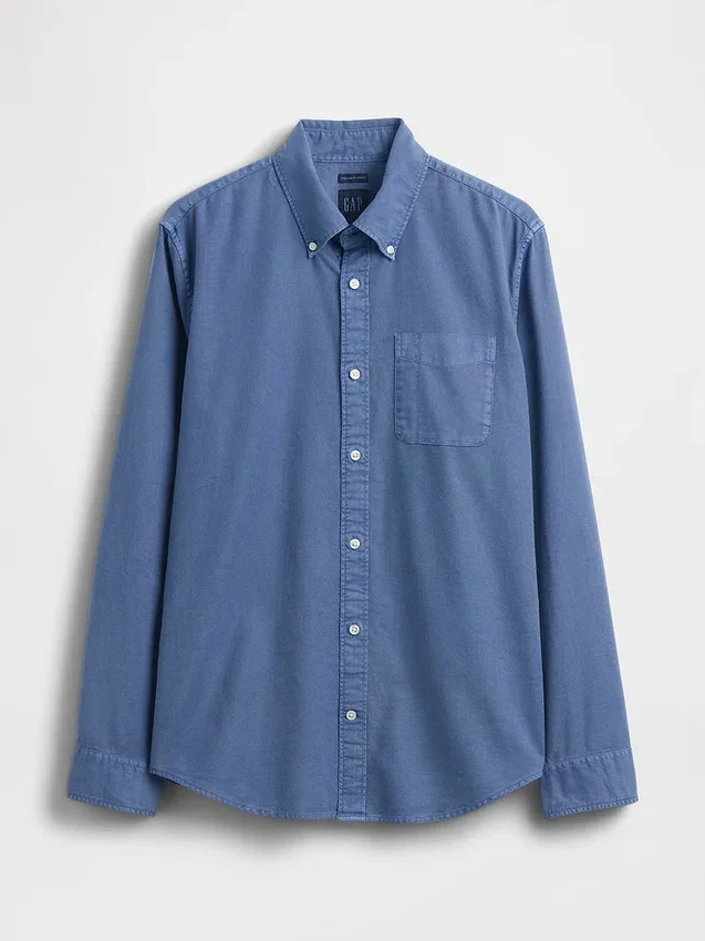 Chemise Oxford à carreaux boutonnée