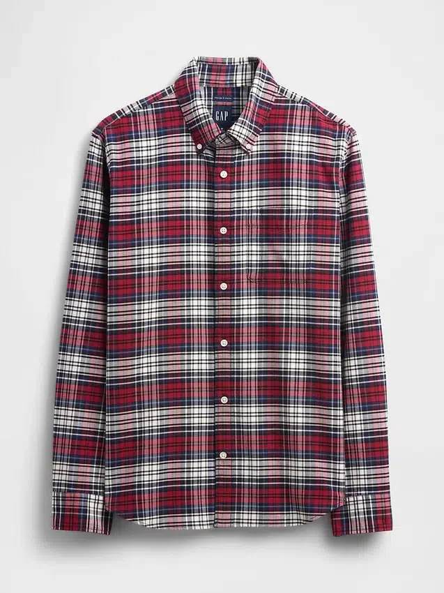 Chemise Oxford à carreaux boutonnée