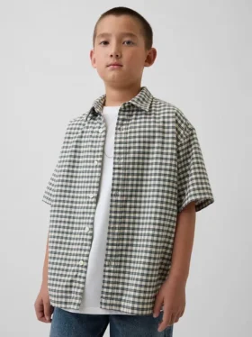 Chemise Oxford à carreaux décontractée pour enfant