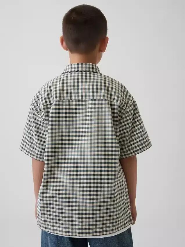 Chemise Oxford à carreaux décontractée pour enfant