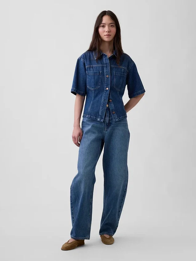 Chemise à poches en denim ultra-doux