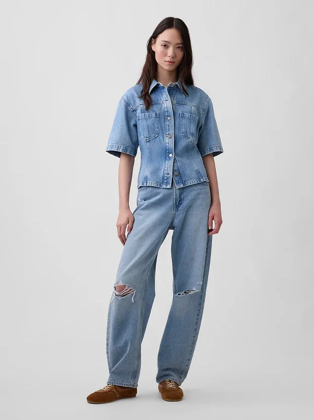 Chemise à poches en denim ultra-doux