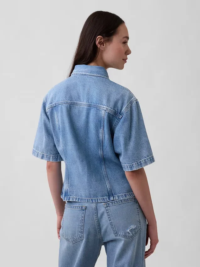 Chemise à poches en denim ultra-doux