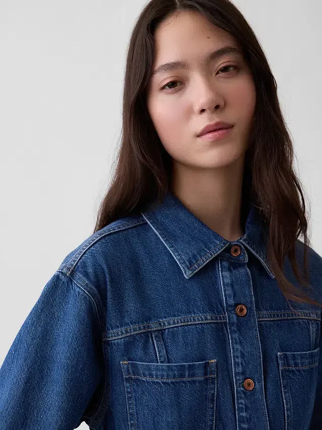 Chemise à poches en denim ultra-doux