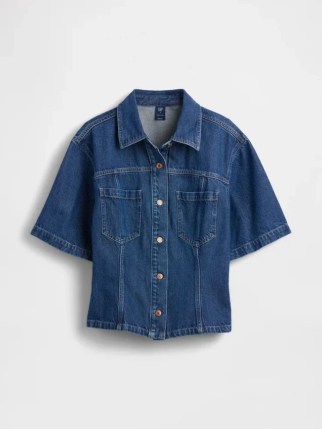 Chemise à poches en denim ultra-doux