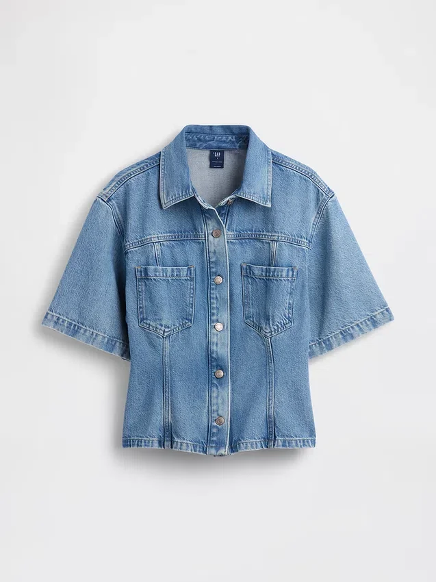 Chemise à poches en denim ultra-doux