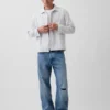 Chemise à rayures Dobby, coupe décontractée et ourlet droit