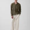 Chemise à rayures Dobby, coupe décontractée et ourlet droit